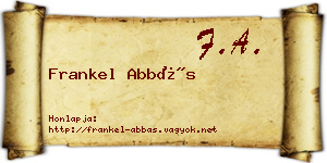 Frankel Abbás névjegykártya